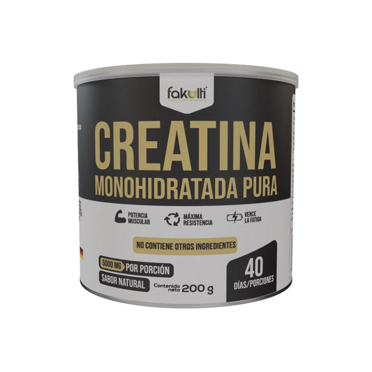 Creatina monohidratada pura, tarro de 40 porciones.