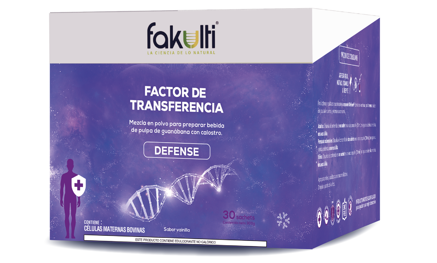 Factor de transferencia de calostro bovino, caja de 30 sachets.