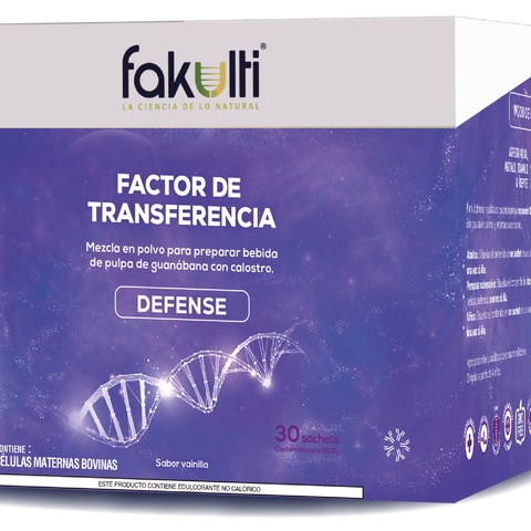 Factor de transferencia de calostro bovino, caja de 30 sachets.