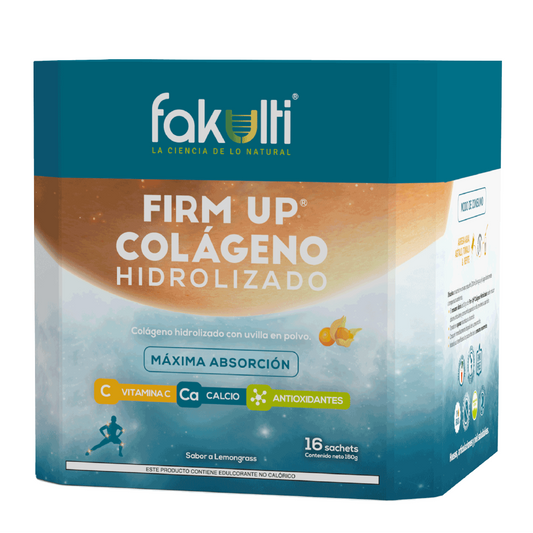 Colágeno hidrolizado firm up, caja de 16 sachets.