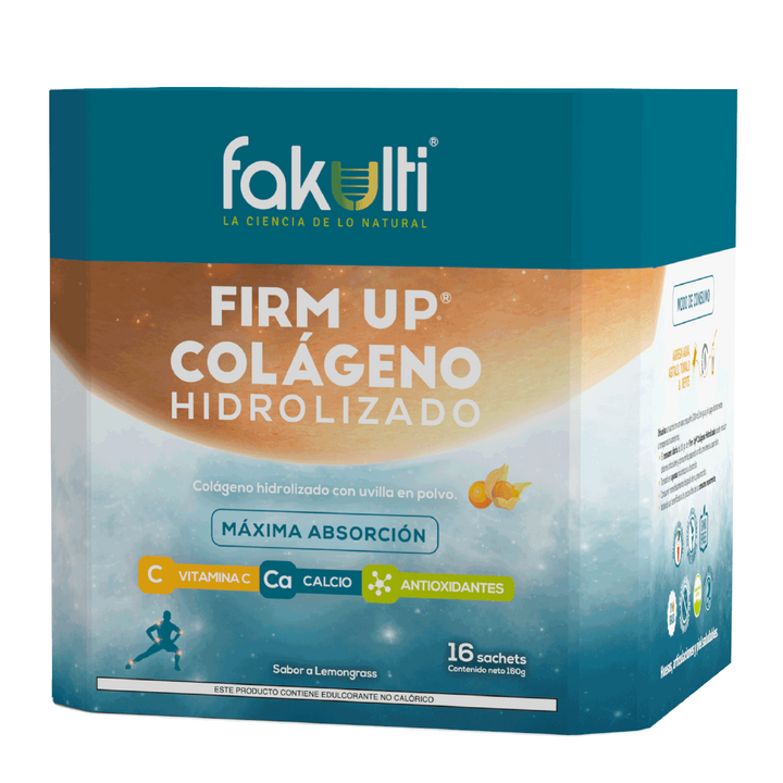 Colágeno hidrolizado firm up, caja de 16 sachets.